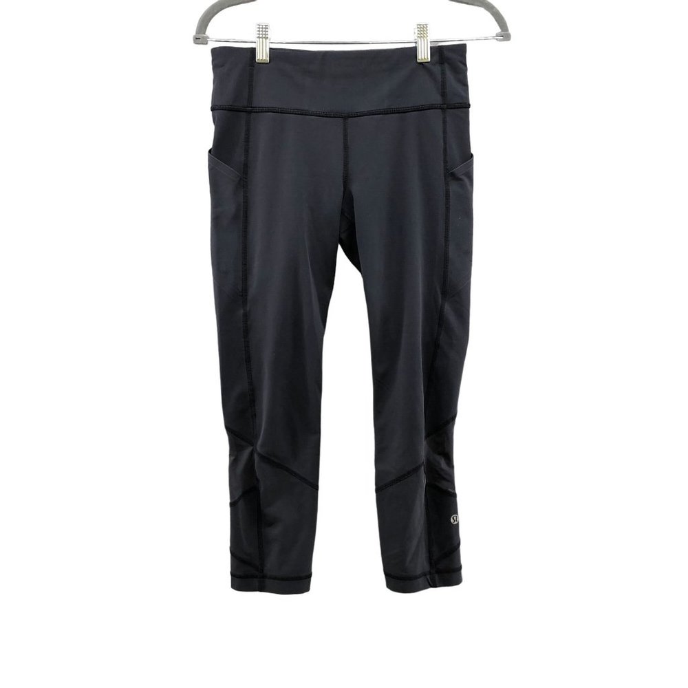 Lululemon Pace Cropped Black Leggings Womens Size 6